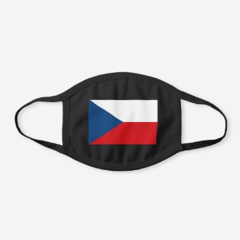 Czech Republic Flag Czech Patriotic Black Cotton Face Mask by YLGraphics at Zazzle