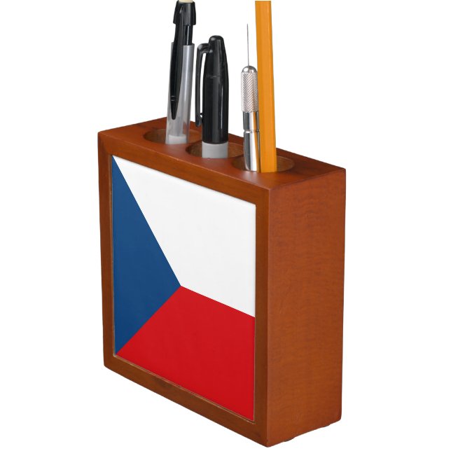 Czech Republic Flag Desk Organizer (In Situ)