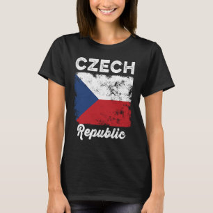 Czech Republic Flag Distressed  Men Women Kids  Cz T-Shirt