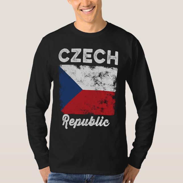 Czech Republic Flag Distressed  Men Women Kids  Cz T-Shirt (Front)