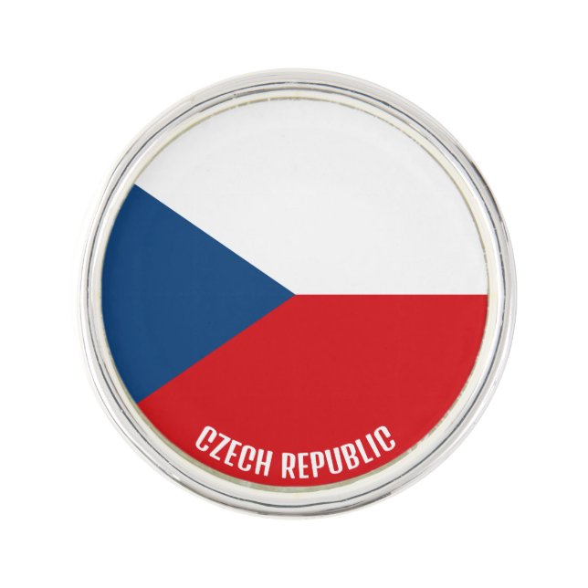 Czech Republic Flag Elegant Patriotic Lapel Pin (Front)