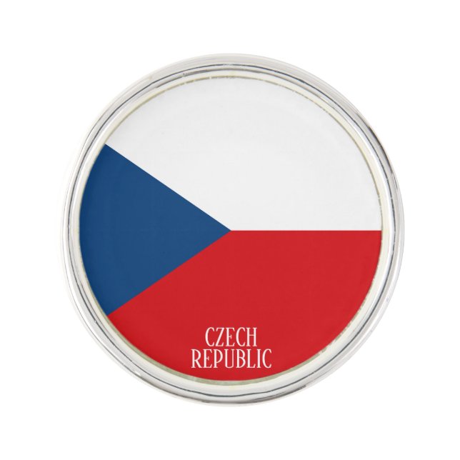 Czech Republic Flag Elegant Patriotic Lapel Pin (Front)