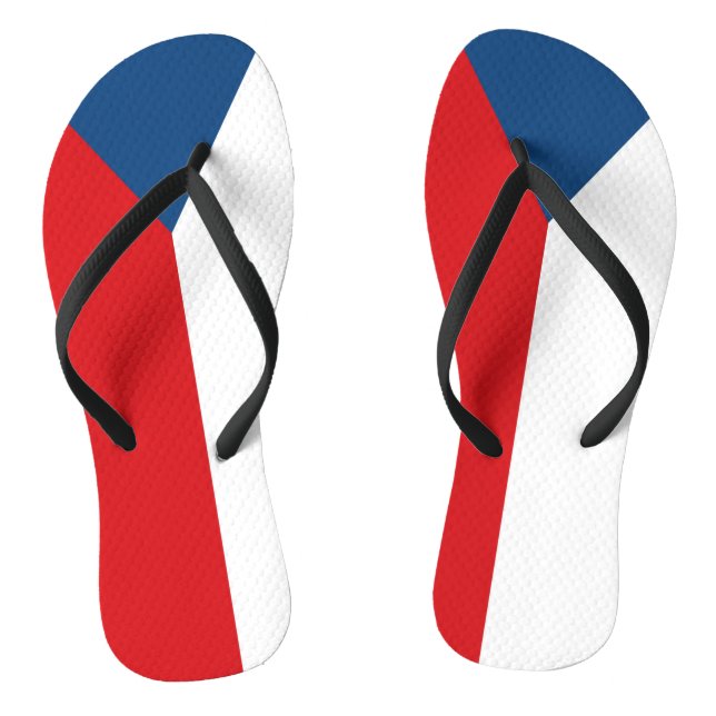 Czech Republic Flag Flip Flops (Footbed)