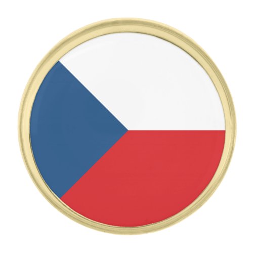 Czech Republic Flag Gold Finish Lapel Pin
