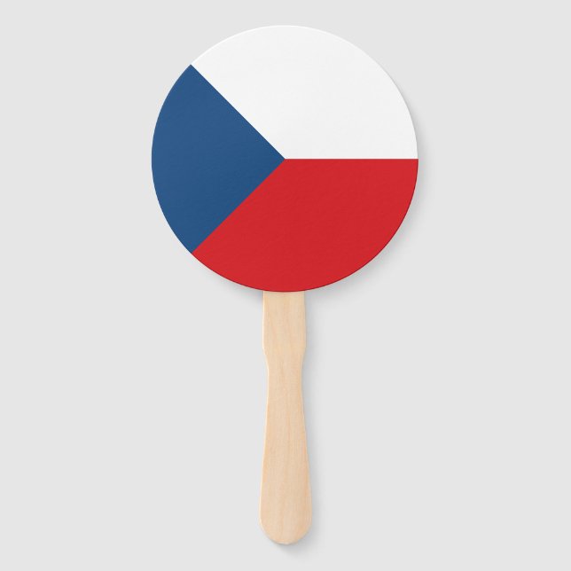 Czech Republic Flag Hand Fan (Front)
