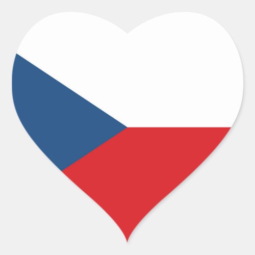 Czech Republic Flag Heart Sticker