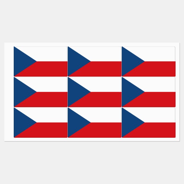 Czech Republic Flag Labels (Sheet)