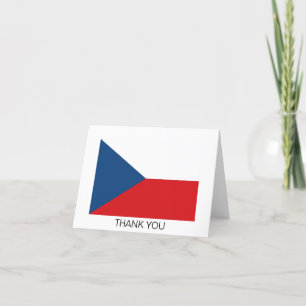 Czech Republic Flag Letterpress Thank You Card