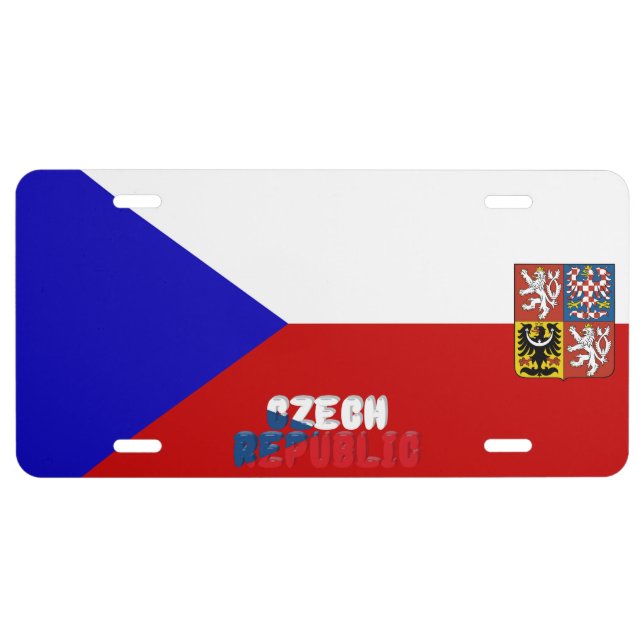 Czech Republic flag License Plate (Front)
