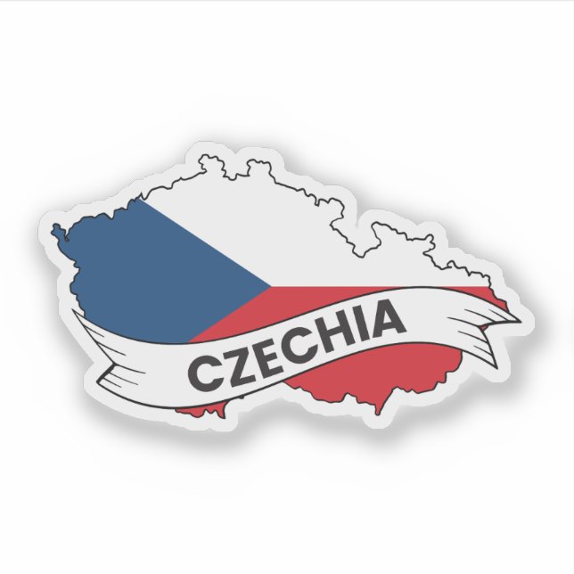 Czech Republic Flag Map Sticker (Front)