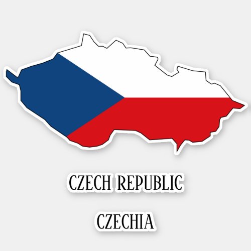 Czech Republic Flag Map Sticker
