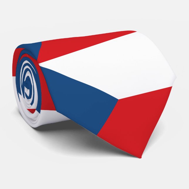 Czech Republic Flag Neck Tie (Rolled)