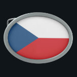 Czech Republic Flag Oval Belt Buckle<br><div class="desc">The national flag of Czech Republic.</div>