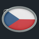 Czech Republic Flag Oval Belt Buckle<br><div class="desc">The national flag of Czech Republic.</div>
