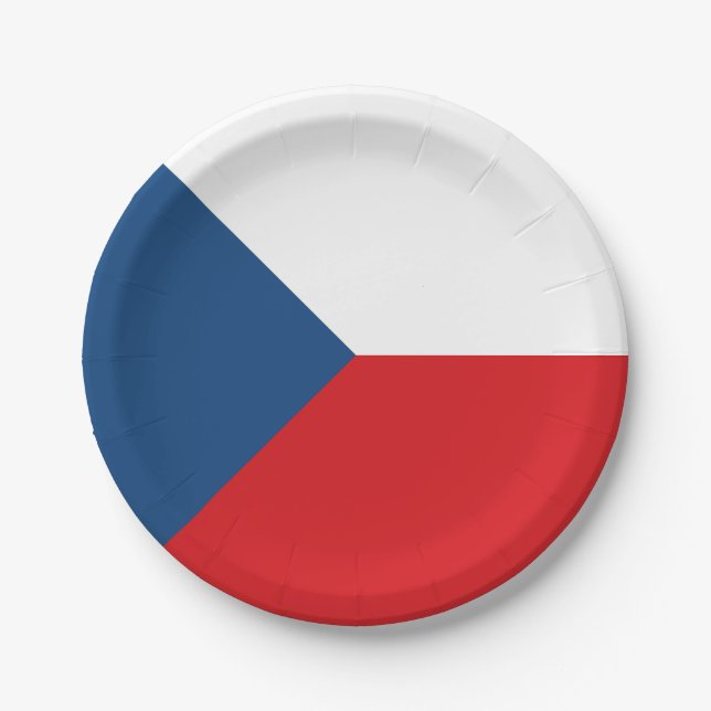 Czech Republic Flag Paper Plates (Front)