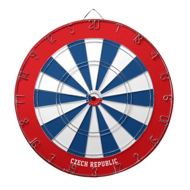Czech Republic Flag Patriot's Bullseye Dart Board (Front)