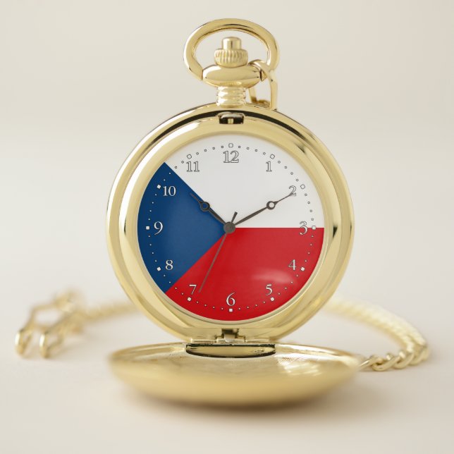 Czech Republic Flag Pocket Watch (Inside)