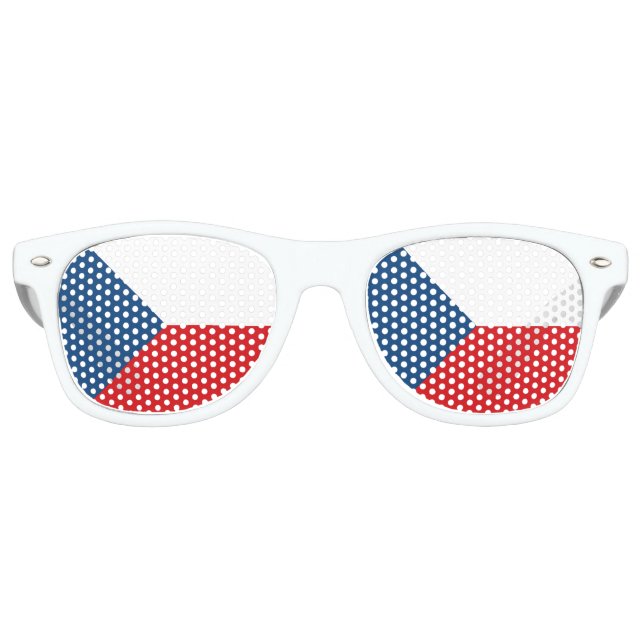 Czech Republic Flag Retro Sunglasses (Front)
