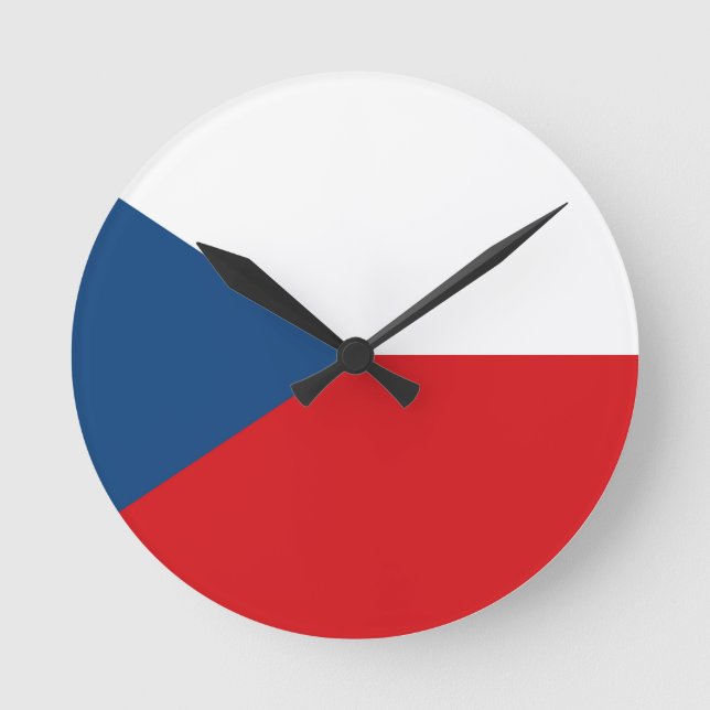 Czech Republic Flag Round Clock (Front)