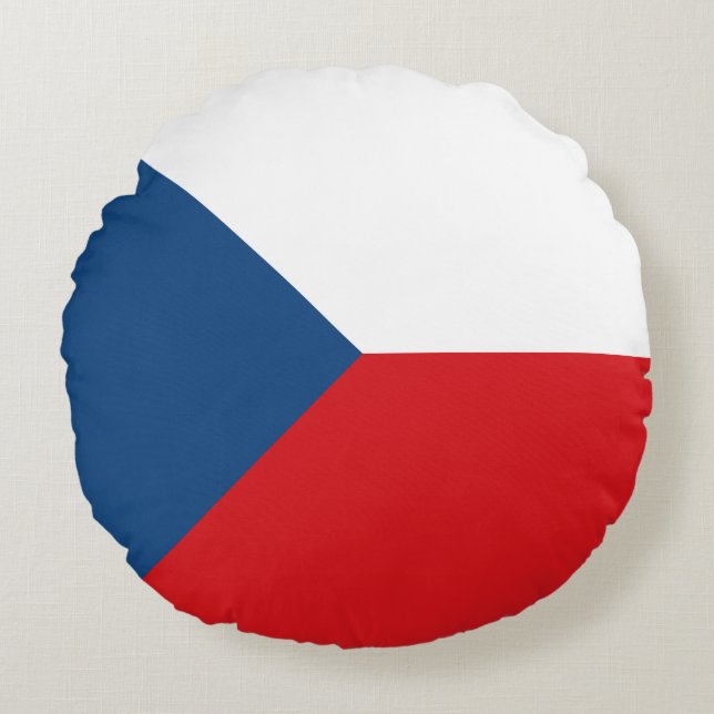 Czech Republic Flag Round Pillow (Front)