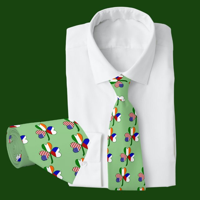 Czech Republic Flag Shamrock Neck Tie (Creator Uploaded)