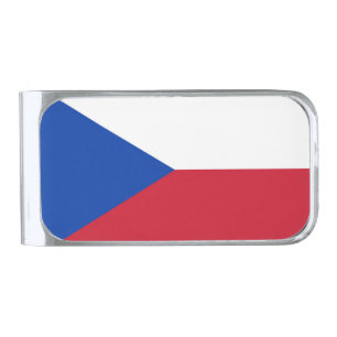 Czech Republic flag Silver Finish Money Clip