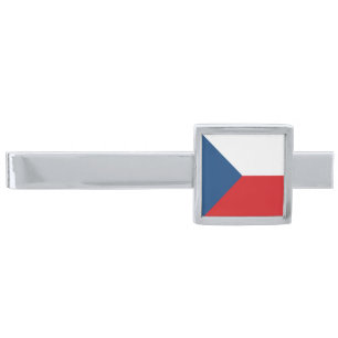 Czech Republic Flag Silver Finish Tie Bar
