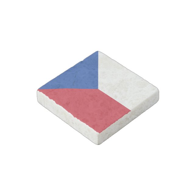 Czech Republic flag Stone Magnet (Angled)