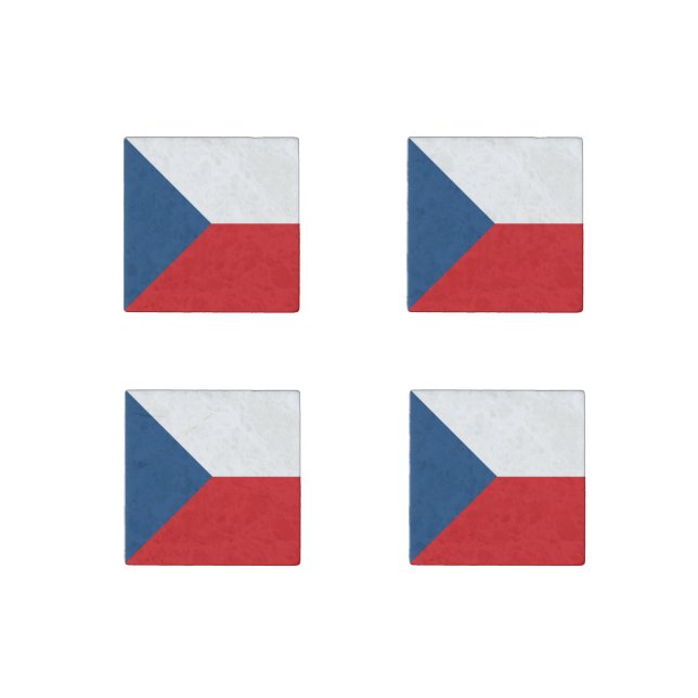 Czech Republic Flag Stone Magnet (Front)