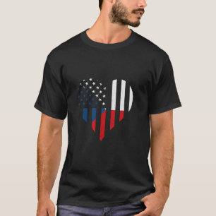 Czech Republic Flag USA Heart Ceska Czech Pride Cz T-Shirt