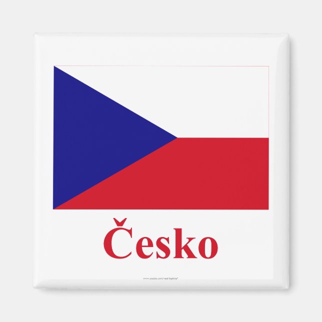 Czech Republic Flag with Name in Czech Magnet (Front)