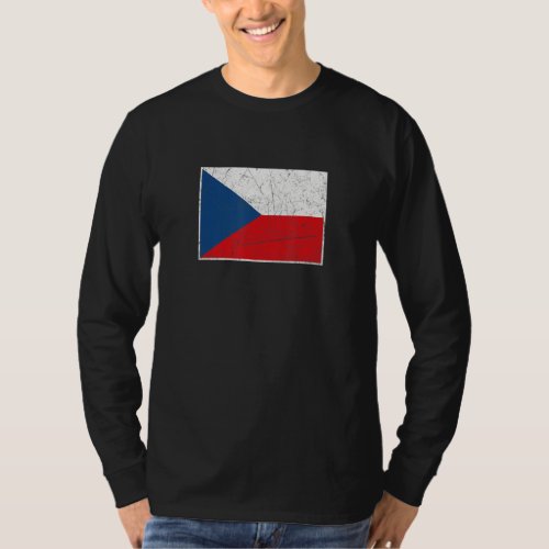 Czech Republic Flag With Vintage Czech National Co T_Shirt