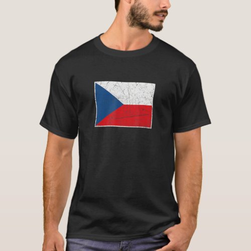 Czech Republic Flag With Vintage Czech National Co T_Shirt