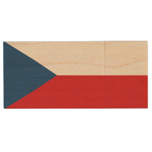 Czech Republic Flag Wood Flash Drive