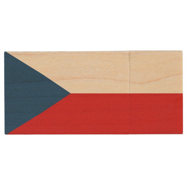 Czech Republic Flag Wood Flash Drive (Front)