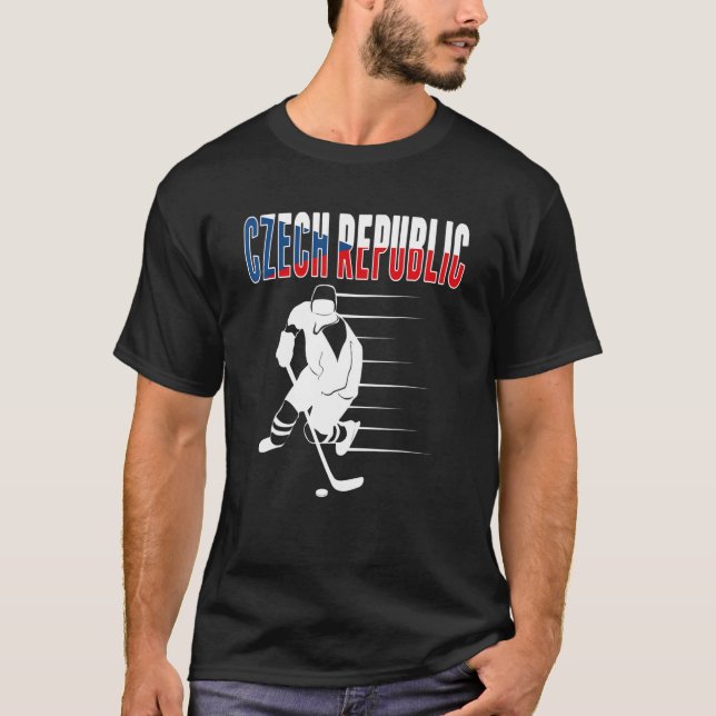 Czech Republic Ice Hockey Fans   Czech Hockey Team T-Shirt (Front)