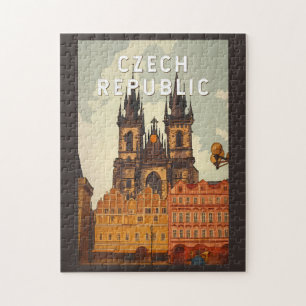 Czech Republic Illustration Travel Art Vintage Jigsaw Puzzle