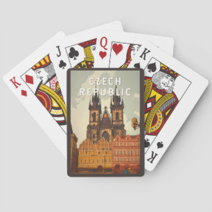 Czech Republic Illustration Travel Art Vintage Poker Cards