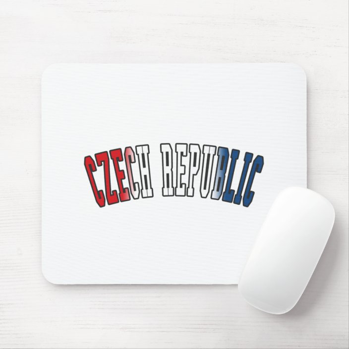 Czech Republic in National Flag Colors Mouse Pad