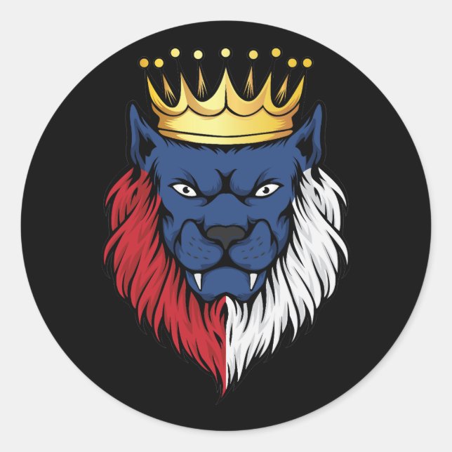 Czech Republic Lion King Flag Classic Round Sticker (Front)
