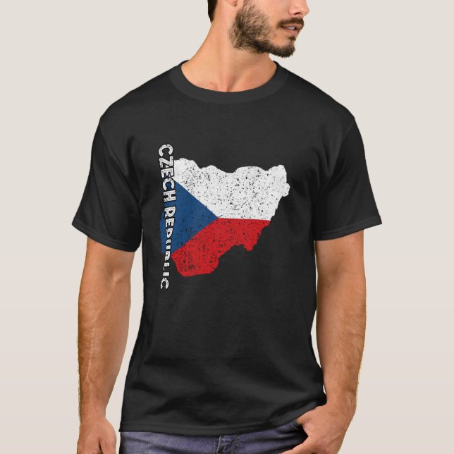 Czech Republic Map Czech Pride Czech Flag Czech Ro T-Shirt (Front)