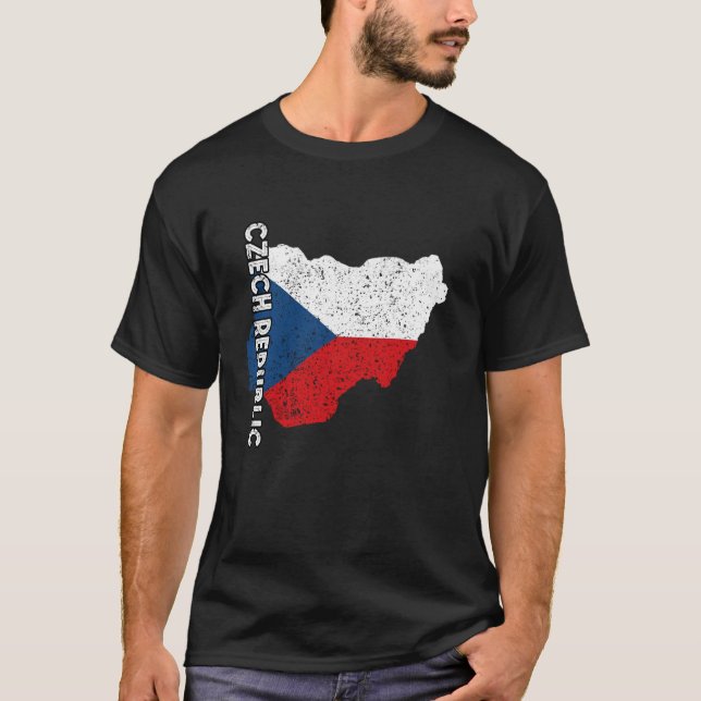 Czech Republic Map Czech Pride Czech Flag Czech Ro T-Shirt (Front)