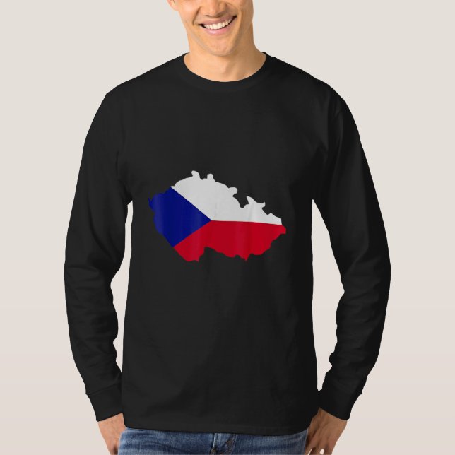 Czech Republic map flag T-Shirt (Front)