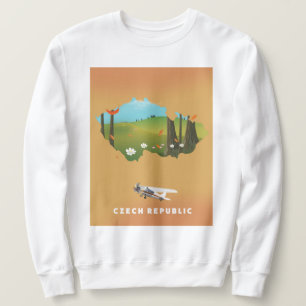 Czech republic map Illustrated print poster. Sweatshirt