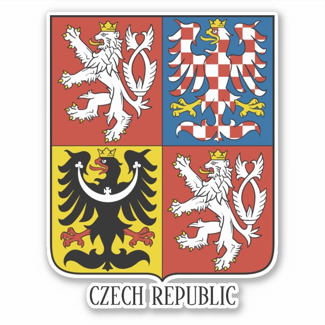 Czech Republic National Coat Of Arms Patriotic Sticker (Front)