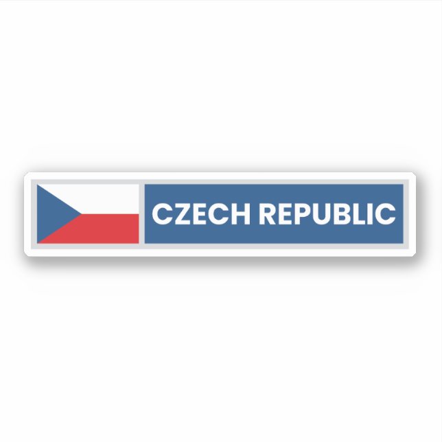 Czech Republic National Flag Sticker (Front)