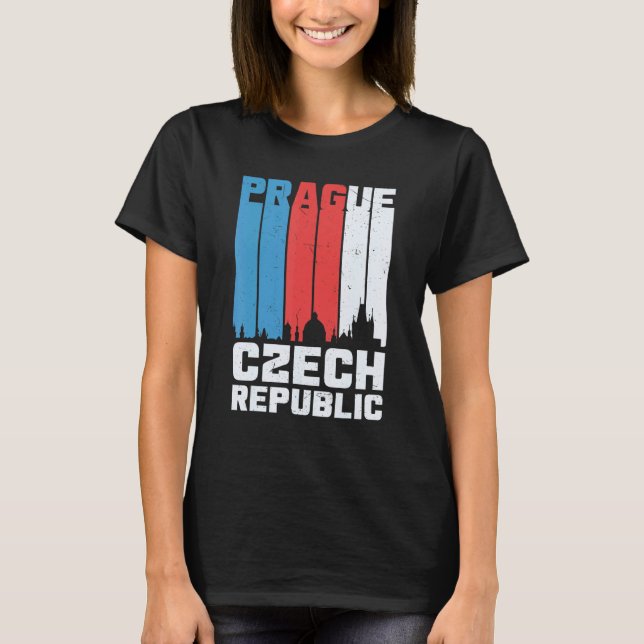 Czech Republic Prague Skyline Prague T-Shirt (Front)