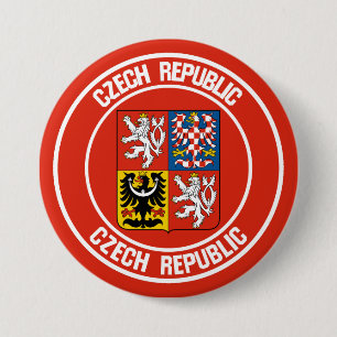 Czech Republic Round Emblem Button
