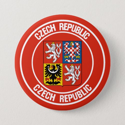 Czech Republic Round Emblem Button