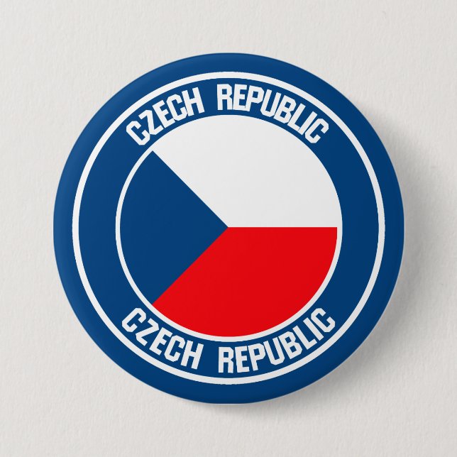 Czech Republic Round Emblem Button (Front)